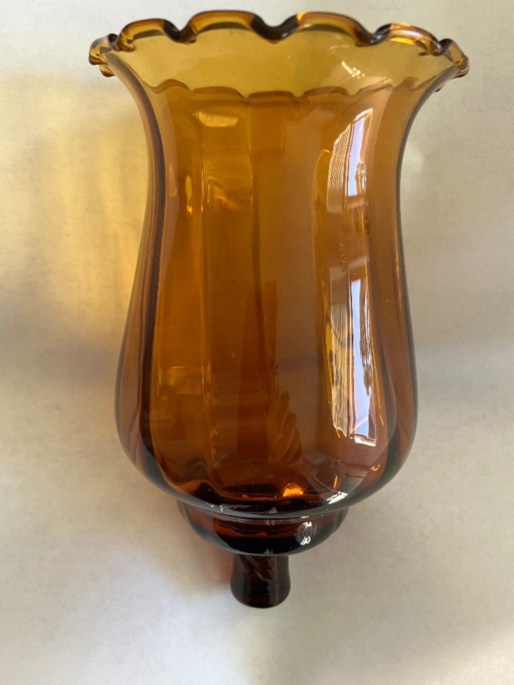 Homco Home Interiors Amber Peg Votive Cup 5” Candle Holder